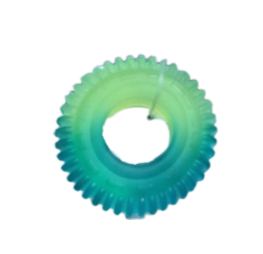 MORDILLO ARO TRANSPARENTE BICOLOR CHICO 7cm.